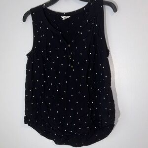 Sonoma‎ Black Tank Top with White Star Pattern Size M